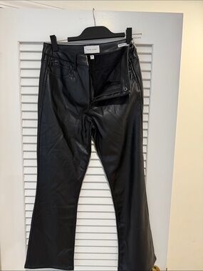 Dear John Black Faux Leather Flare Jeans